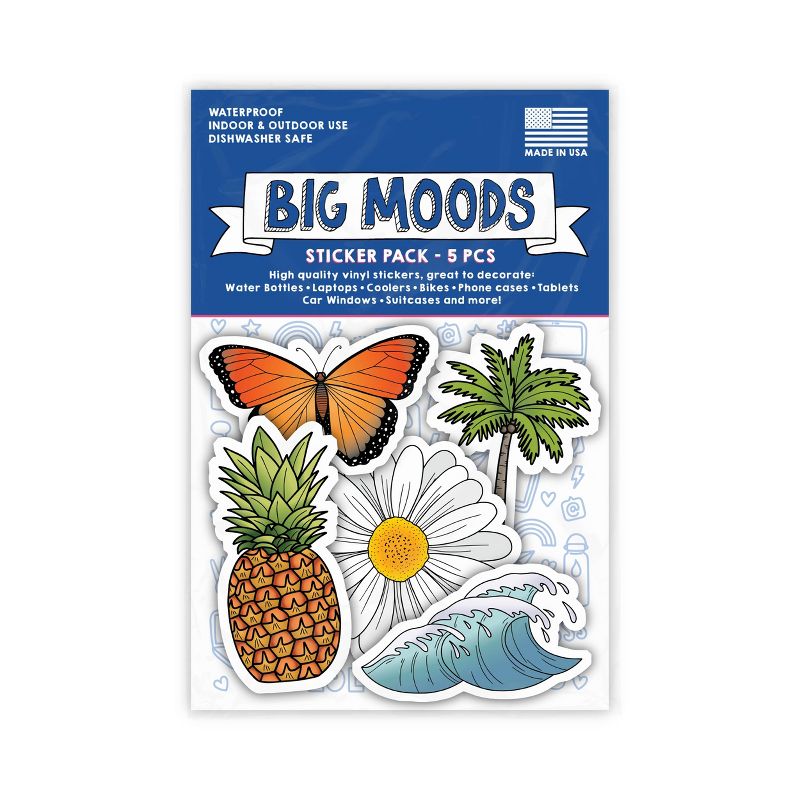 Big Moods Sunny Vibes VSCO Aesthetic Sticker Pack 5pc, 3 of 4