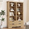 72" Tall Book Shelf with Storage, Farmhouse Floor Standing Bookcase,Book Shelf with 4 Drawers, Freestanding Display Storage Shelves for Home Offices - 3 of 4