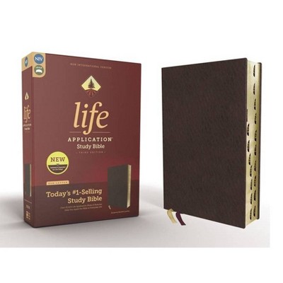 Niv, Life Application Study Bible, Third Edition, Bonded Leather, Burgundy, Indexed, Red Letter Edition - by  Zondervan (Leather Bound)