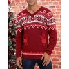 BLUEMING Men's Christmas Sweaters Reindeer & Snowflake V-Neck Sweater Thermal-Lock Knit Holiday Pullover - 2 of 4