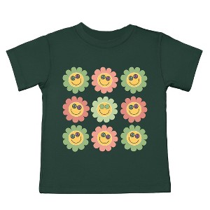 The Juniper Shop Smiley Flowers With Sunglasses Toddler Short Sleeve Tee - 1 of 3