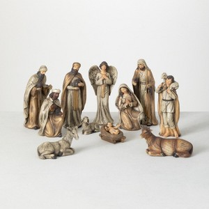 Sullivans Nativity Novelty Set of 11  8.25"H  7.75"H  8.25"H  8"H  7.75"H  5.75"H  3.25"H  3"H & 2"H Off-White - 1 of 2