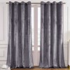 Home mart Goods 1 Panel Charcoal Grey Velvet Room Darkening Grommet Window Curtain Panel - 55" x 84" - 2 of 4
