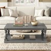 RISOKEYS Vintage Coffee Table - Farmhouse Rectangle Table with Artistic Vase Column Legs Pine Veneer Coffee Table for Living Room & Study Room - 2 of 4