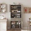 70" Fluted Pantry Cabinet - Storage w/ Countertop, Doors & Drawer for Kitchen & Dining Room - 3 of 4