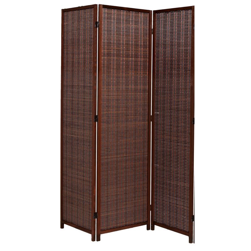 Legacy Decor Room Divider Wood and Bamboo Weave, 1 of 4