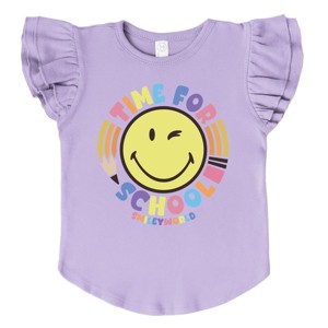 The Juniper Shop SmileyWorld Time For School Flutter Sleeve Tee - 1 of 4