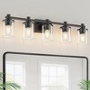 DORESshop 33 in. 5-Light Black Bathroom Vanity Light with Clear Glass Shades for Bathroom, Bedroom, or Hallway - 2 of 4