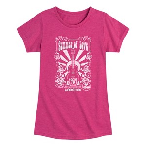 Girls' - Woodstock - Summer Of Love Fitted Short Sleeve Graphic T-Shirt - 1 of 4