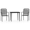 vidaXL 3 Piece Patio Dining Set Black - image 2 of 4