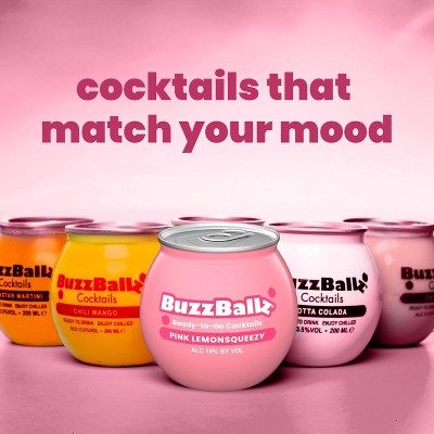 BuzzBallz Pink Lemon Squeezy Cocktails - 4pk/200ml Bottles
