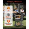 VEVOR Outdoor Pizza Oven, 12" Pellet Fire Ovens, 2-Layer Pizza Oven Wood Fired, Wood Burning Outdoor Pizza-Oven with 2 Removable Wheels, Black - 3 of 4