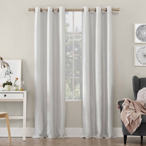 40 X95 Bardot Dupioni Faux Silk 100 Blackout Grommet Curtain