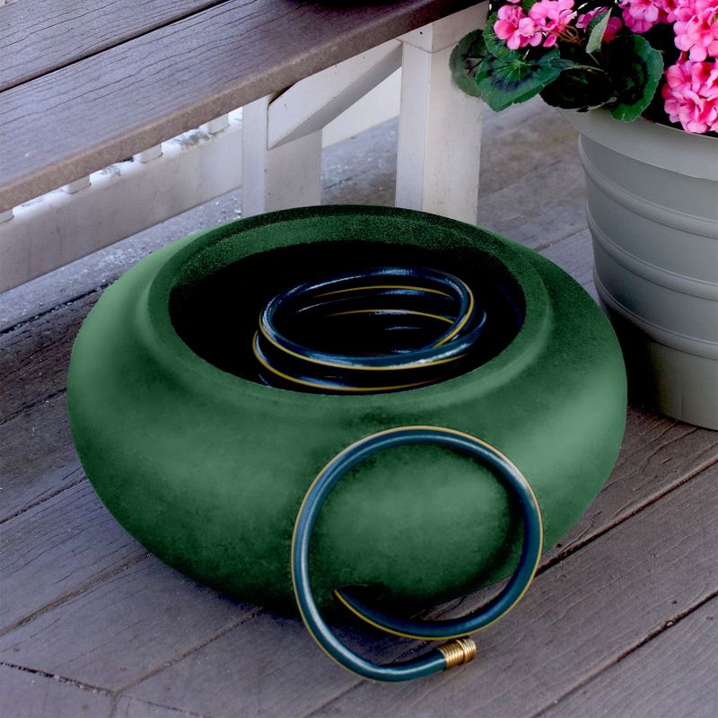 The HC Companies 21 Inch Plastic Outdoor Patio Garden Hose Discrete Storage Hideaway Pot for Hoses 75 to 100 Feet Long, Terra Cotta, 5 of 8