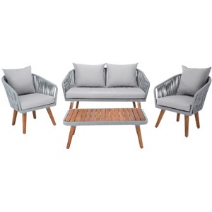 Ransin 4Pc Living Set - Indoor/Outdoor - PAT7074 - Safavieh - 1 of 4