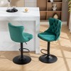 CAVINAS Set of 2 Adjustable Height Bar Stools,25-33 Inch Velvet Counter Bar Stools with Tufted Back for Dining Rooms,Kitchens Islands - 3 of 4