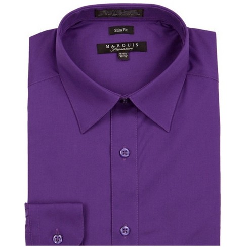 Natuur het ergste aflevering Marquis Men's Purple Long Sleeve With Slim Fit Dress Shirt 15.5 / 32-33 :  Target