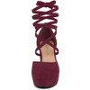 Allegra K Women's Faux Suede Round Toe Platform Block Heel Lace-Up Pumps - 3 of 4