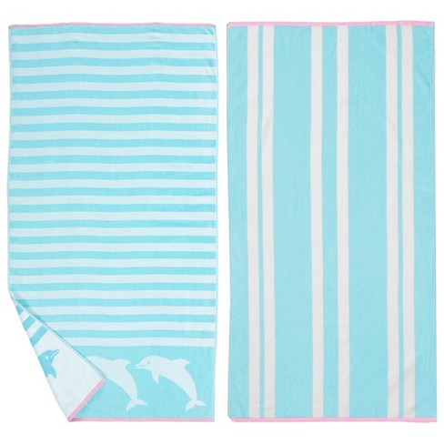 Cotton Jacquard Theme Printed Beach Towel 2 Pack - Great Bay Home