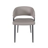 Dining Chairs Set of 2, Modern PU Leather Kitchen Chairs with Metal Legs - Ergonomic Armrests, Comfortable Sponge Cushion,grey - 3 of 4
