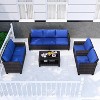 Garvee 5 Piece Outdoor Patio Furniture Sets, Wicker Conversation Set for Porch Deck, Rattan Sofa Chair with Cushion - 3 of 4
