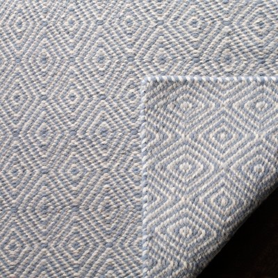 Silver and Ivory Diamond Pattern Wool 6' x 9' Rug
