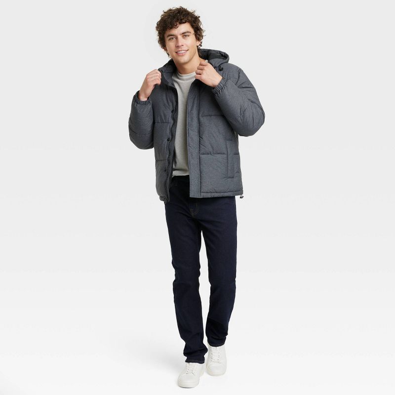 Men&#39;s Solid Midweight Puffer Jacket - Goodfellow &#38; Co&#8482; Heathered Gray, 4 of 5