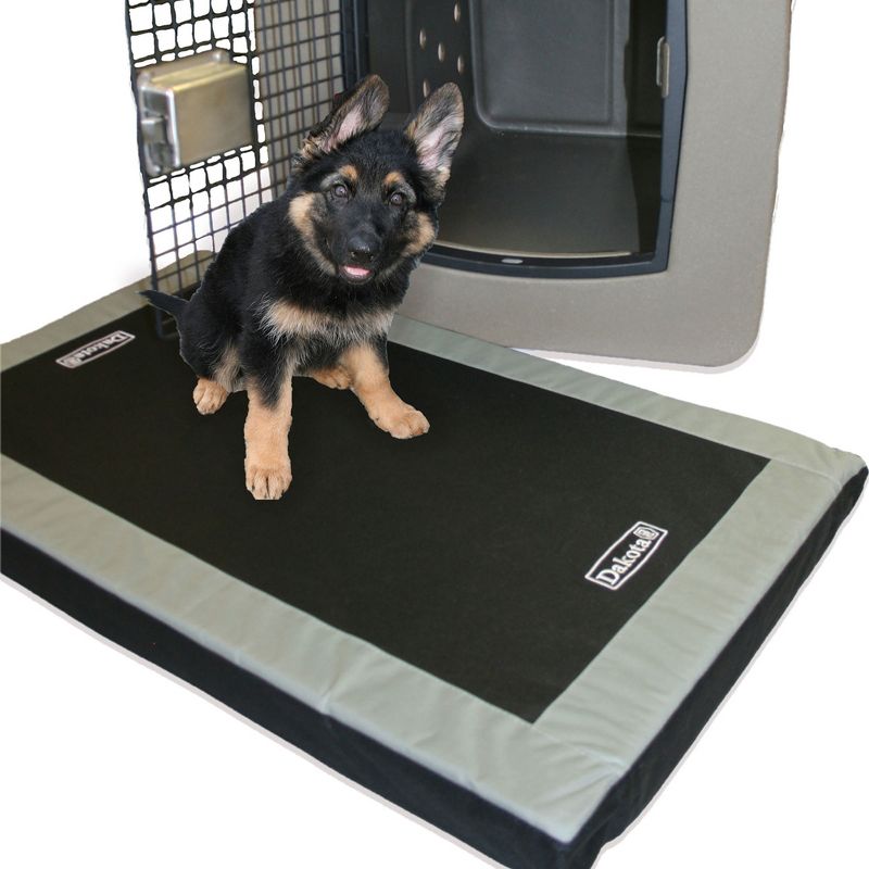 Dakota 283 Washable Portable Foam Cushioned Padded Indoor Dog Kennel Mat, Crate Cage Bed for Dogs and Pets, Black/Gray, Medium, 4 of 7