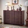 Farmhouse Drawers Dresser for Bedroom, Wood Curved Wide Chest of Drawers - 3 of 4