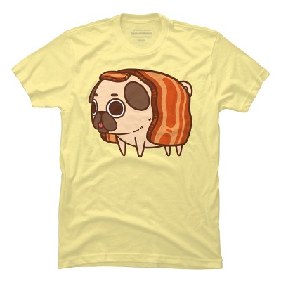 Men's Design By Humans Puglie Bacon Strip By Puglie T-Shirt