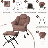 Lazy Chair Modern Living Room Chairs, Ergonomic Reading Chair with Armrests, Comfy Chair with Ottoman for Bedroom Office - 3 of 4
