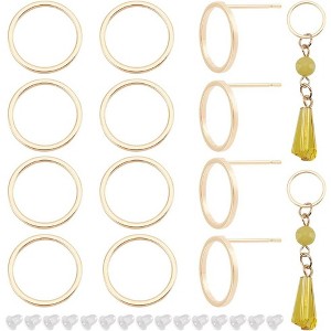 20-Piece Gold-Plated Circle Earring Studs - Minimalist Geometry Posts for Valentine's Day & Gifts - 1 of 4