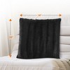 Cheer Collection Luxurious Faux Fur Throw Pillows Set of 2 - Black (18" x 18") - 3 of 4
