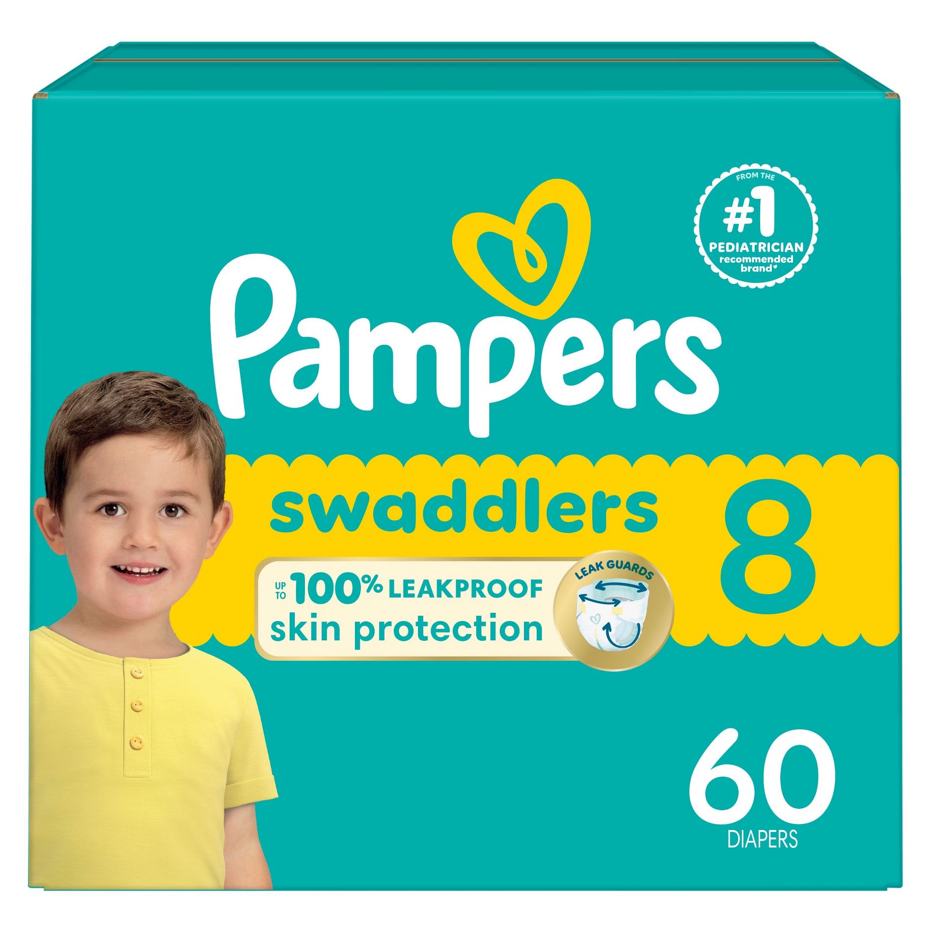 Pampers Swaddlers Sensitive Disposable Diapers - Size 8 - 60ct