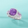 Ross-Simons 3.60 ct. t.w. Amethyst and .30 ct. t.w. White Topaz Ring With Diamond Accents in Sterling Silver - 4 of 4