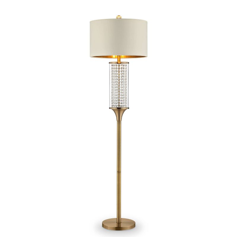 62.25&#34; Traditional Metal Floor Lamp with Crystal Accents White - Ore International, 1 of 6
