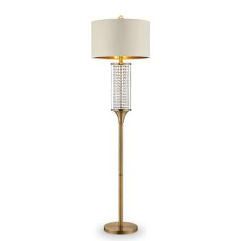 62.25" Traditional Metal Floor Lamp with Crystal Accents White - Ore International