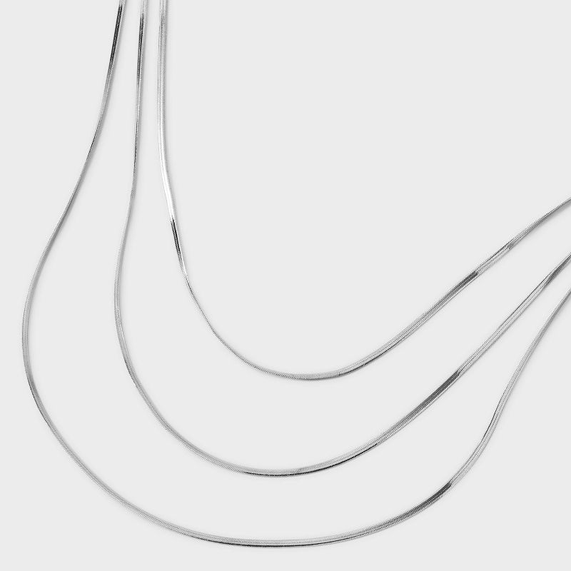 Multi-Layer Herringbone Necklace - Universal Thread&#8482; Silver, 4 of 5
