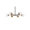 Elegant Lighting Briggs 36 inch pendant in black and brass with clear shade - 3 of 4