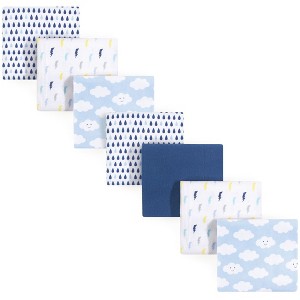 Luvable Friends Baby Boy Cotton Flannel Receiving Blankets, Boy Clouds, One Size - 1 of 2