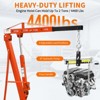 2-Ton Folding Engine Hoist 4400 Lb Capacity Hydraulic Shop Crane W/ Telescoping Boom 6 Wheels for Automotive Repair - 2 of 4