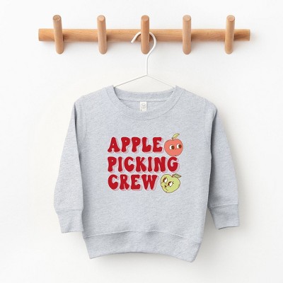 The Juniper Shop Cartoon Apple Picking Crew Toddler Graphic Sweatshirt