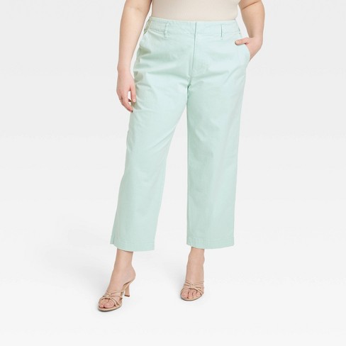 Women's High-rise Straight Ankle Chino Pants - A New Day™ Green 24