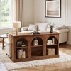 Resenkos Modern Black Console Table, Entryway & Living Room, Wooden Design, Arched Shelf, Stylish Display, Space-Saving Elegant, Black - 3 of 4