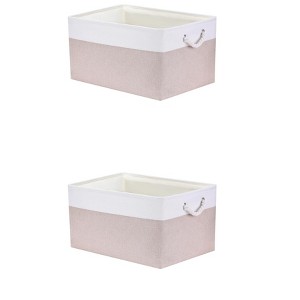 REGALWOVEN Storage Bin with Handles for Closet Organizing Clothes 2 Pcs - 1 of 4