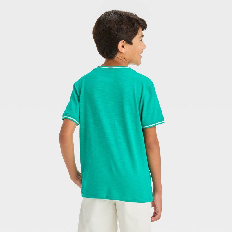 Boys' Short Sleeve Henley Shirt - Cat & Jack™, 3 of 5