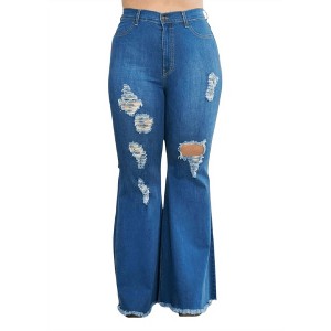 Women's Wo's Riled Up Flare Jeans - Plus - AAAAA FASHION - 1 of 3