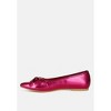 Bromelia Metallic Pleather Bow Ballerinas Women - 3 of 4