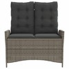 vidaXL Reclining Patio Bench with Cushions Outdoor Furniture Gray Poly Rattan - 3 of 4