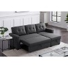 NicBex Line Sleeper Sectional Sofa,L-Shaped Couch with Reversible Storage Chaise for Living Room,Apartment,Office,Gray - 2 of 4